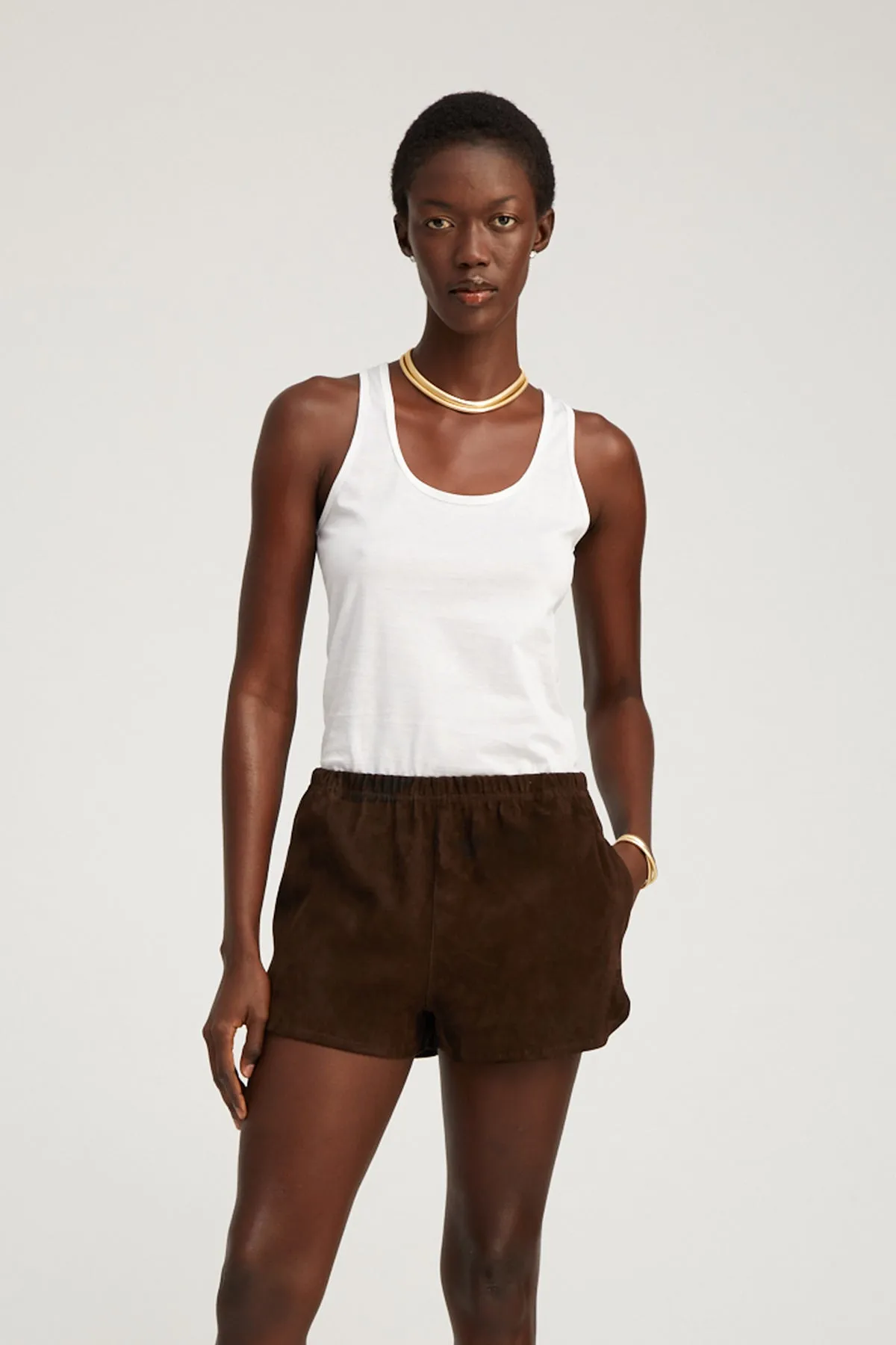 Chic Sweater White Scooped Tank Top