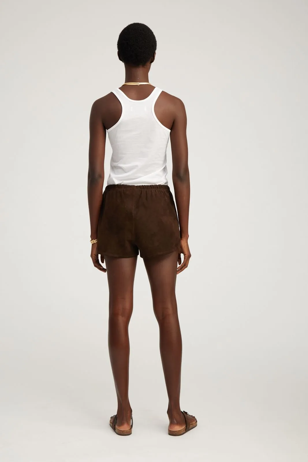 White Scooped Tank Top Reinforced Neckline LowImpact Dye Process