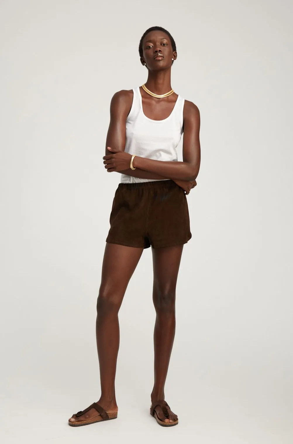 White Scooped Tank Top Quick-Dry Bonded Seam Durability