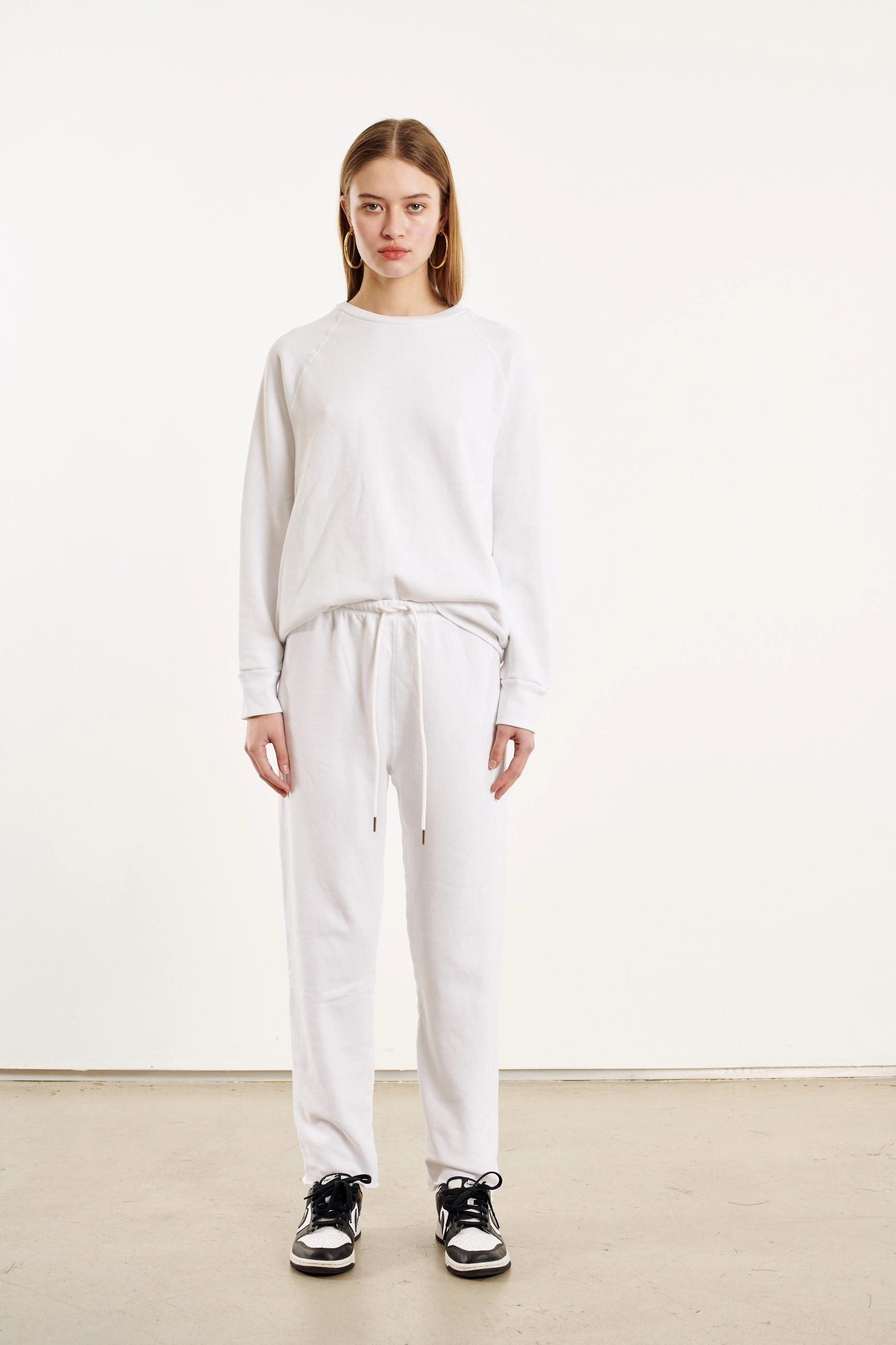 Multi Way Adjustable Fit AllSeason Wearability White Raglan Sweater