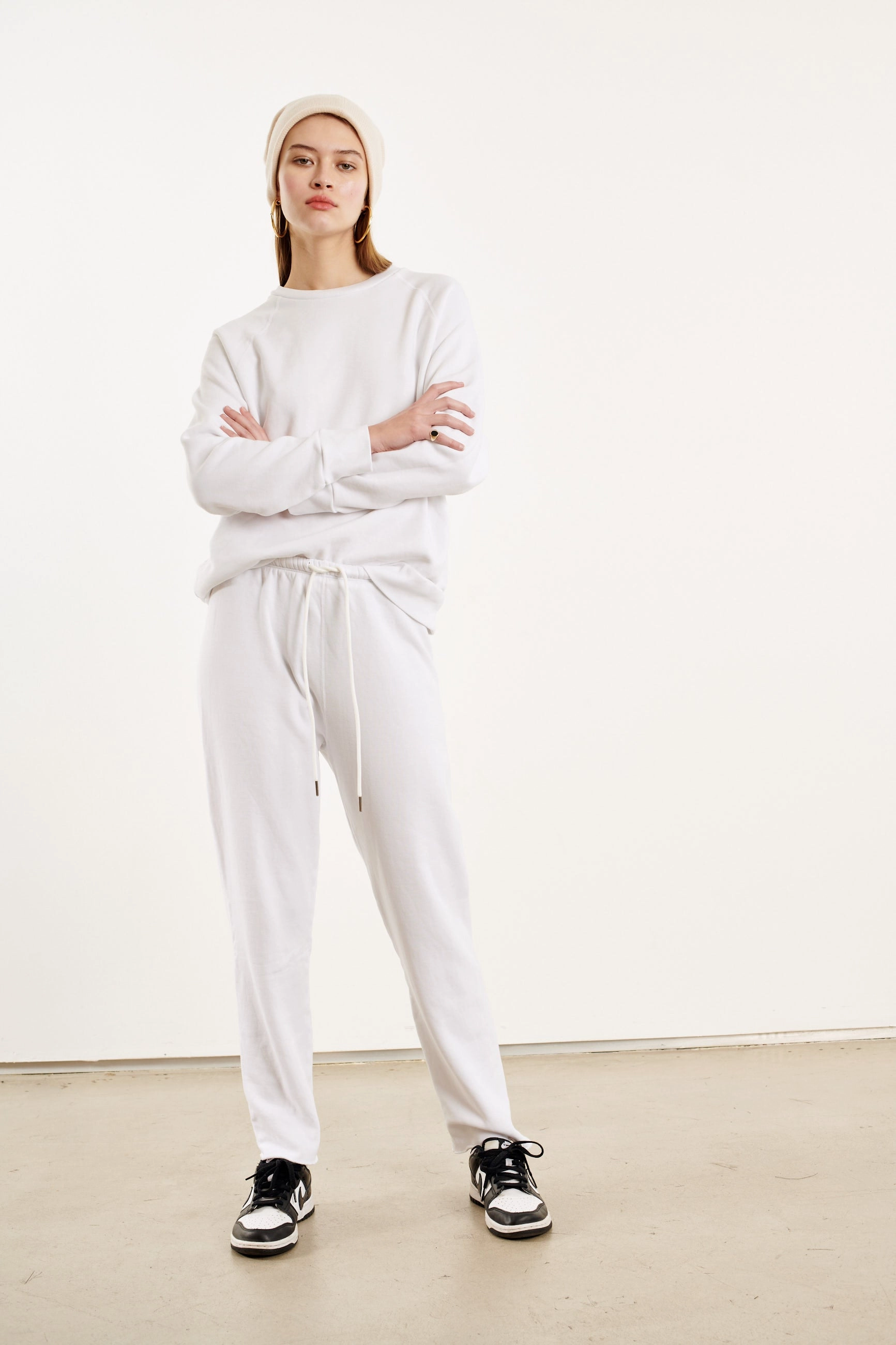 Wool Sweater Cozy Layer White Raglan Sweater