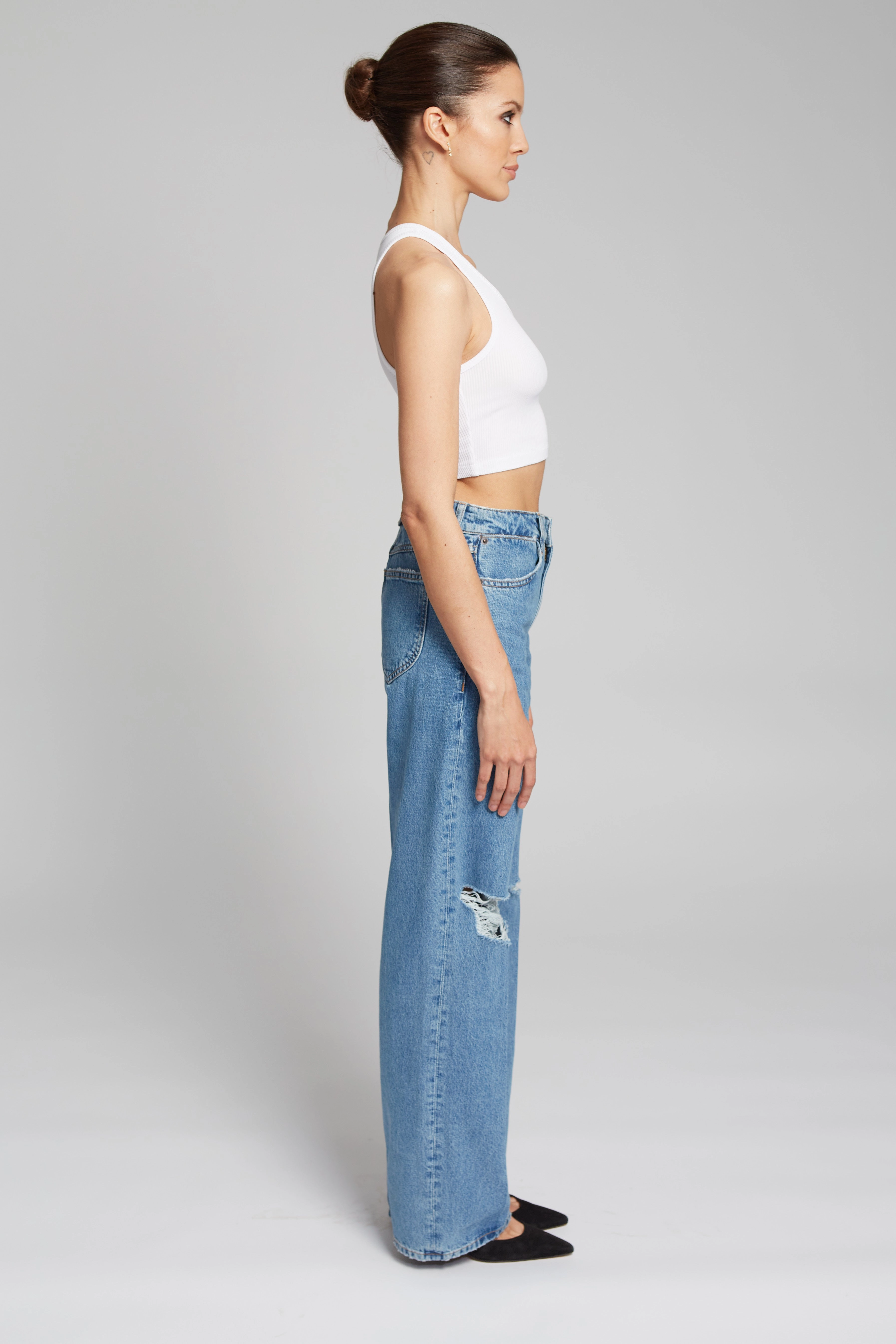 AntiPill Finish LowImpact Dye Process White Rib Cropped Tank