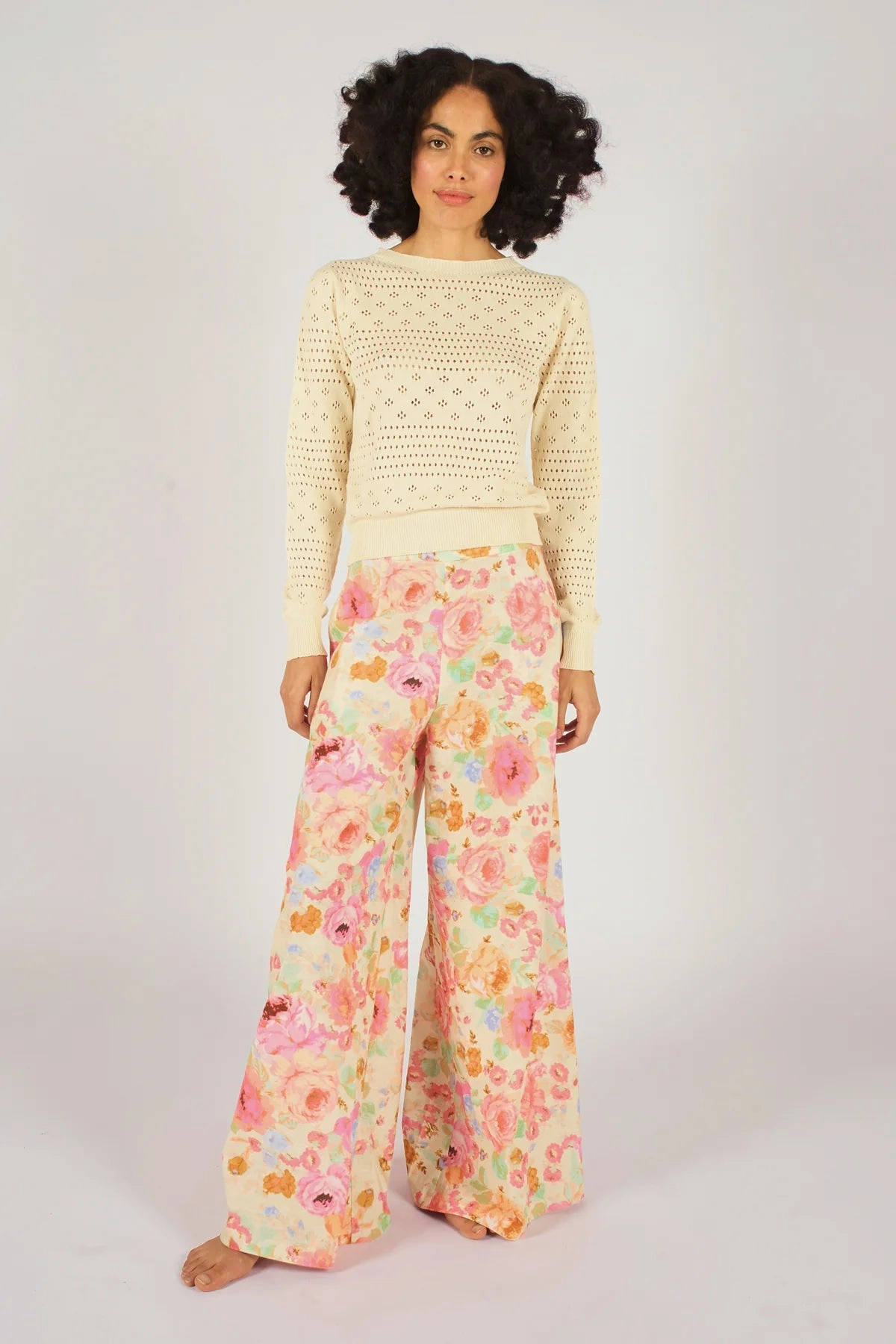 Wide Boy Trousers in Midsummer Madness Body Friendly Wrinkle resistant fabric