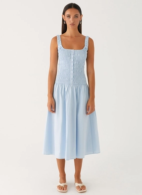 Wildflower Midi Dress - Blue