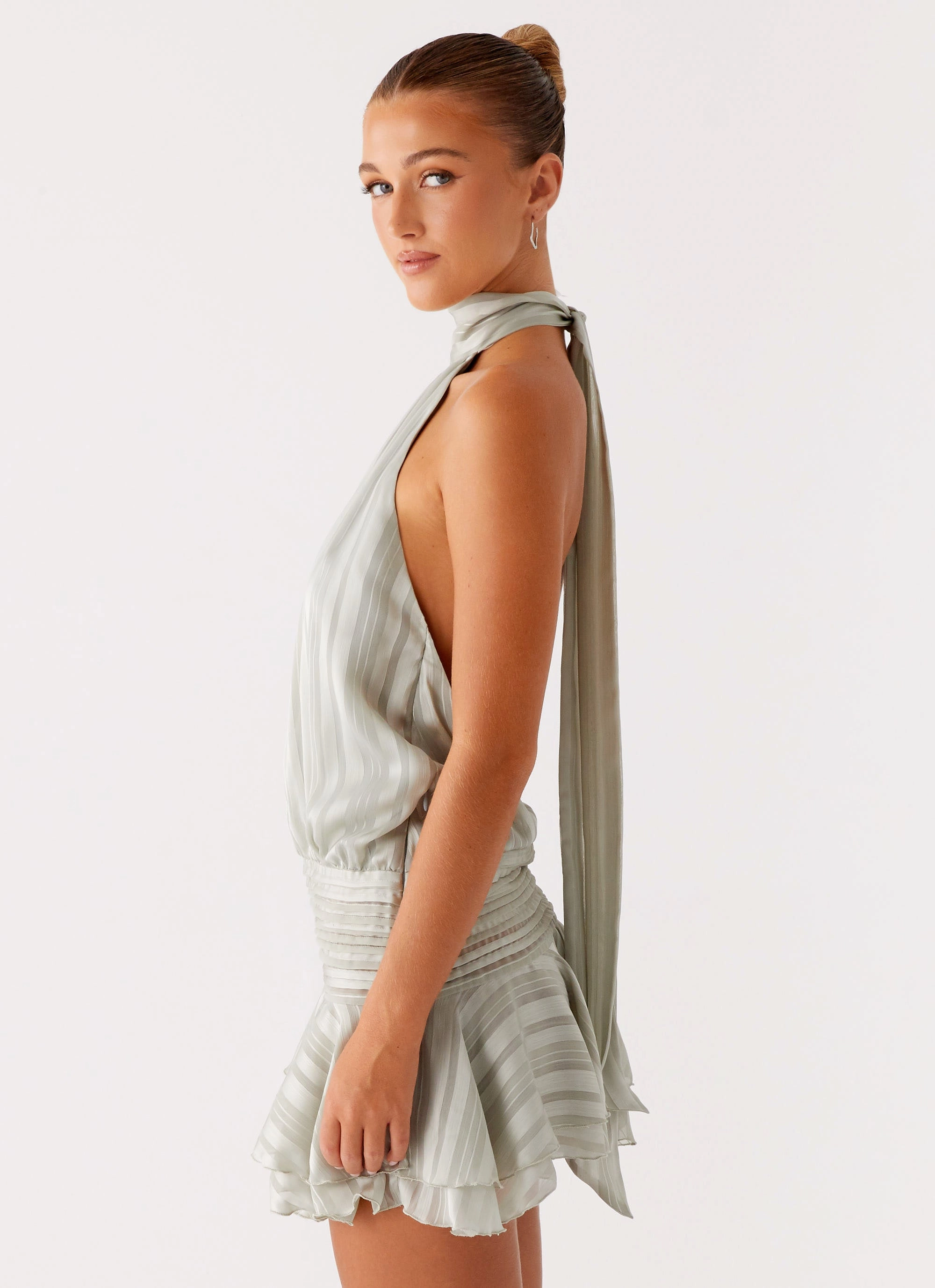 Willow Chiffon Mini Dress - Green