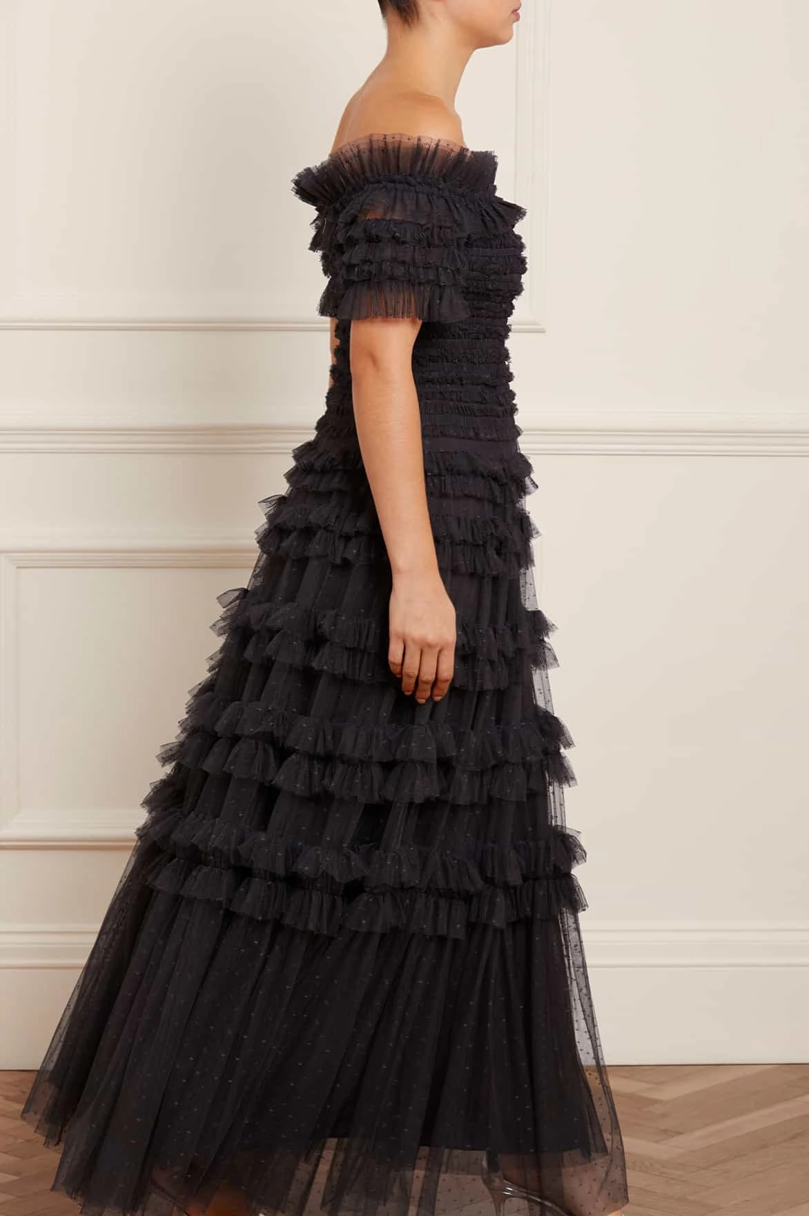 Lisette Ruffle Off Shoulder Gown Urban Look
