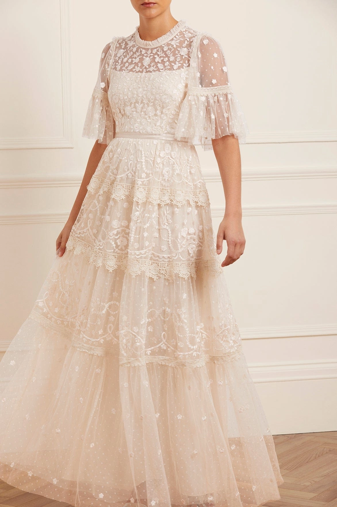 Midsummer Lace Round Neck Gown Timeless fitted silhouette