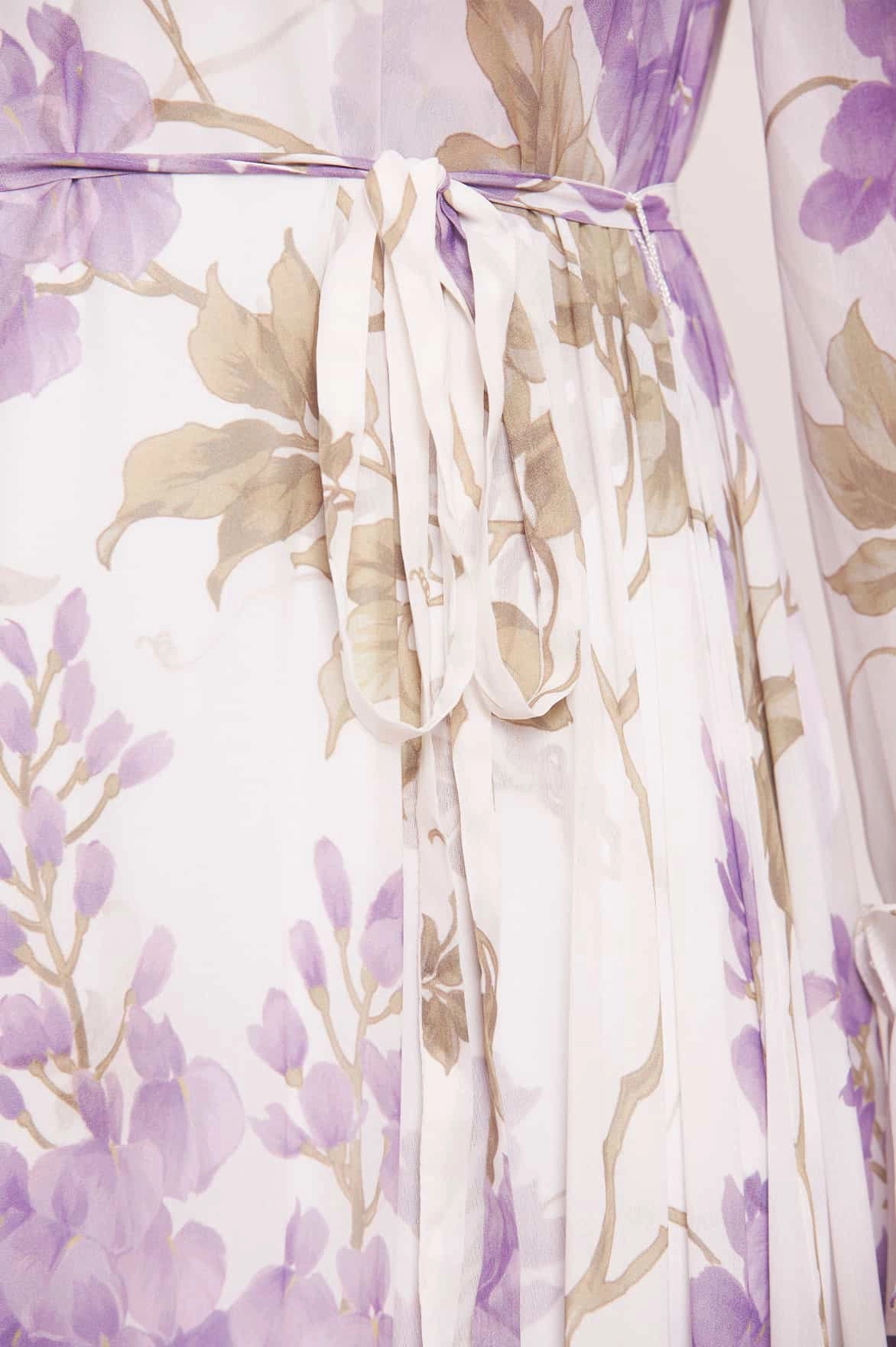 Perfect Layers Gentle Flow Wisteria Chiffon Round Neck Ankle Gown