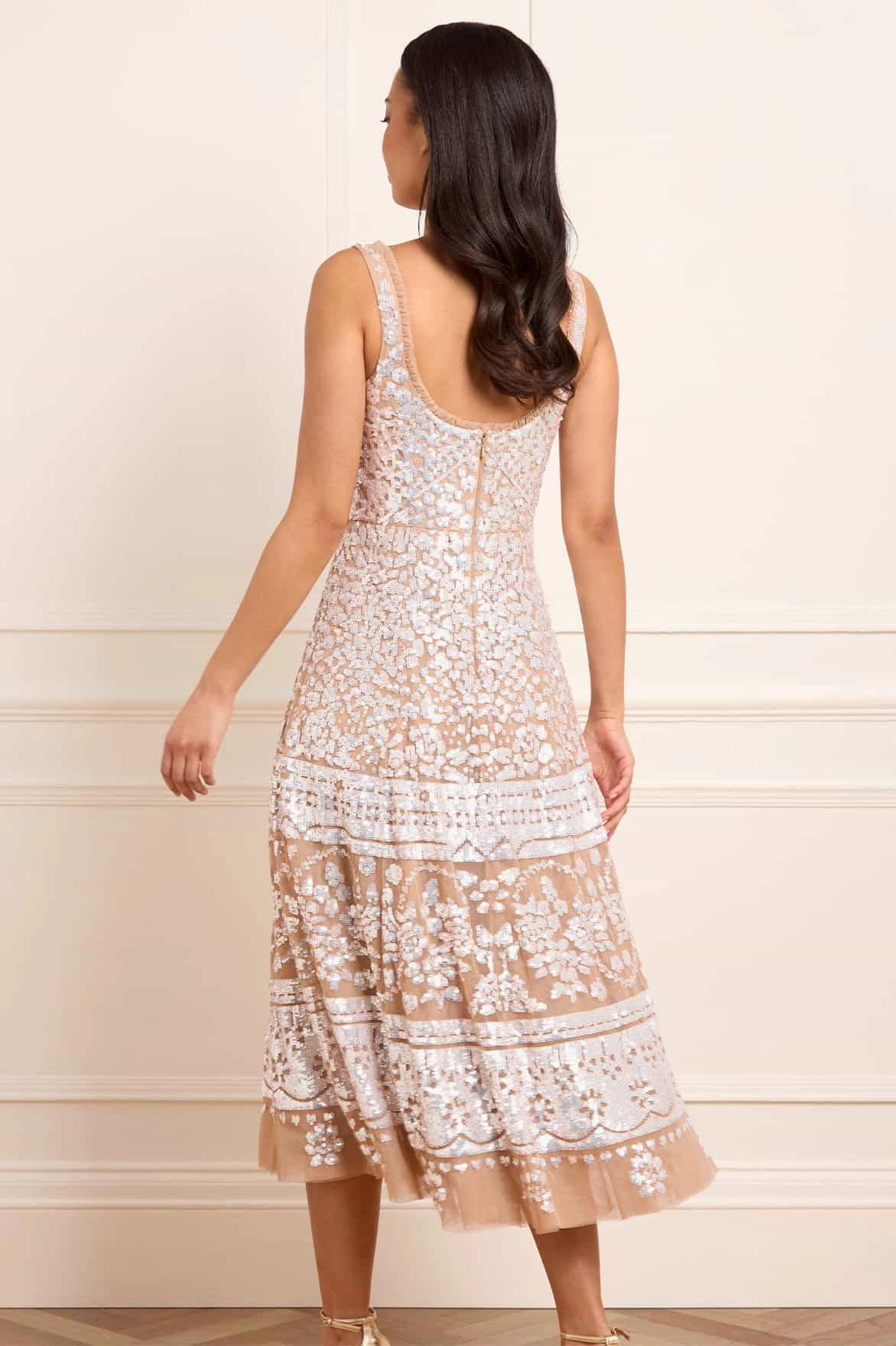 Dreamy Layers Subtle design Aurora Scoop Neck Ballerina Dress