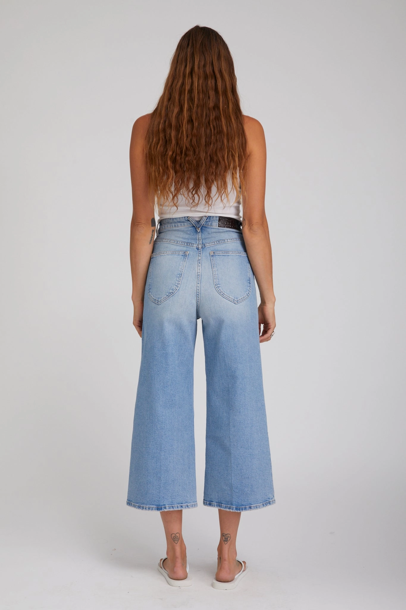 Woolfe Denim Culotte Pants NoRoll Hem Technology