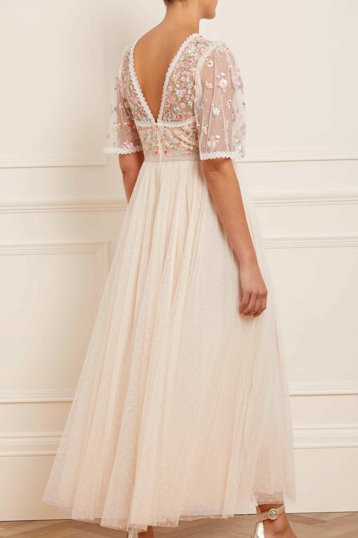 Fresh Palette Perfect Wearable Ribbon Bouquet Bodice Ankle Gown