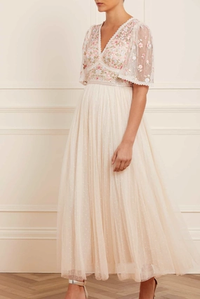 Ribbon Bouquet Bodice Ankle Gown Basic Fashion Playful-Detail