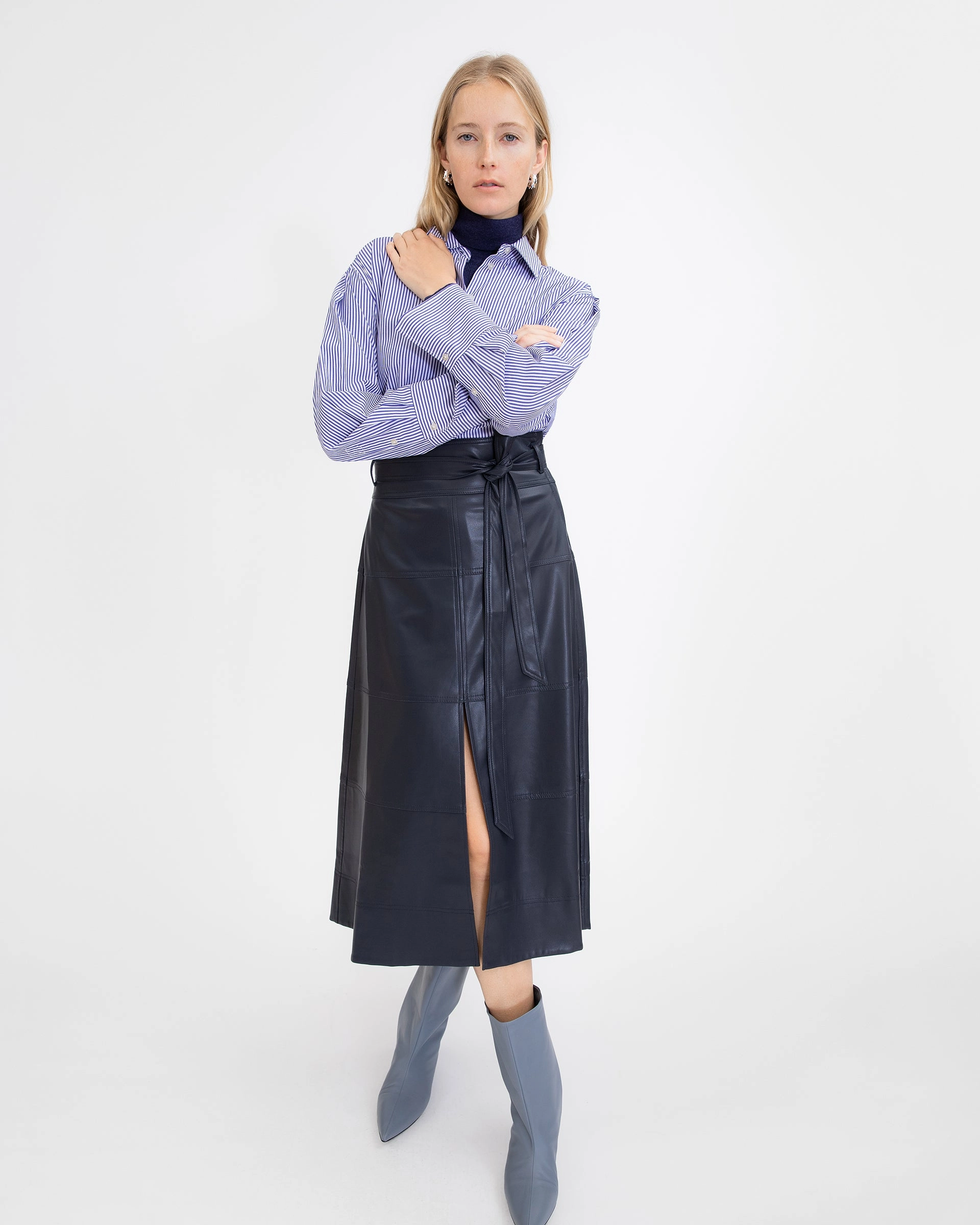 Layered Wear Vegan Leather Hudson Skirt