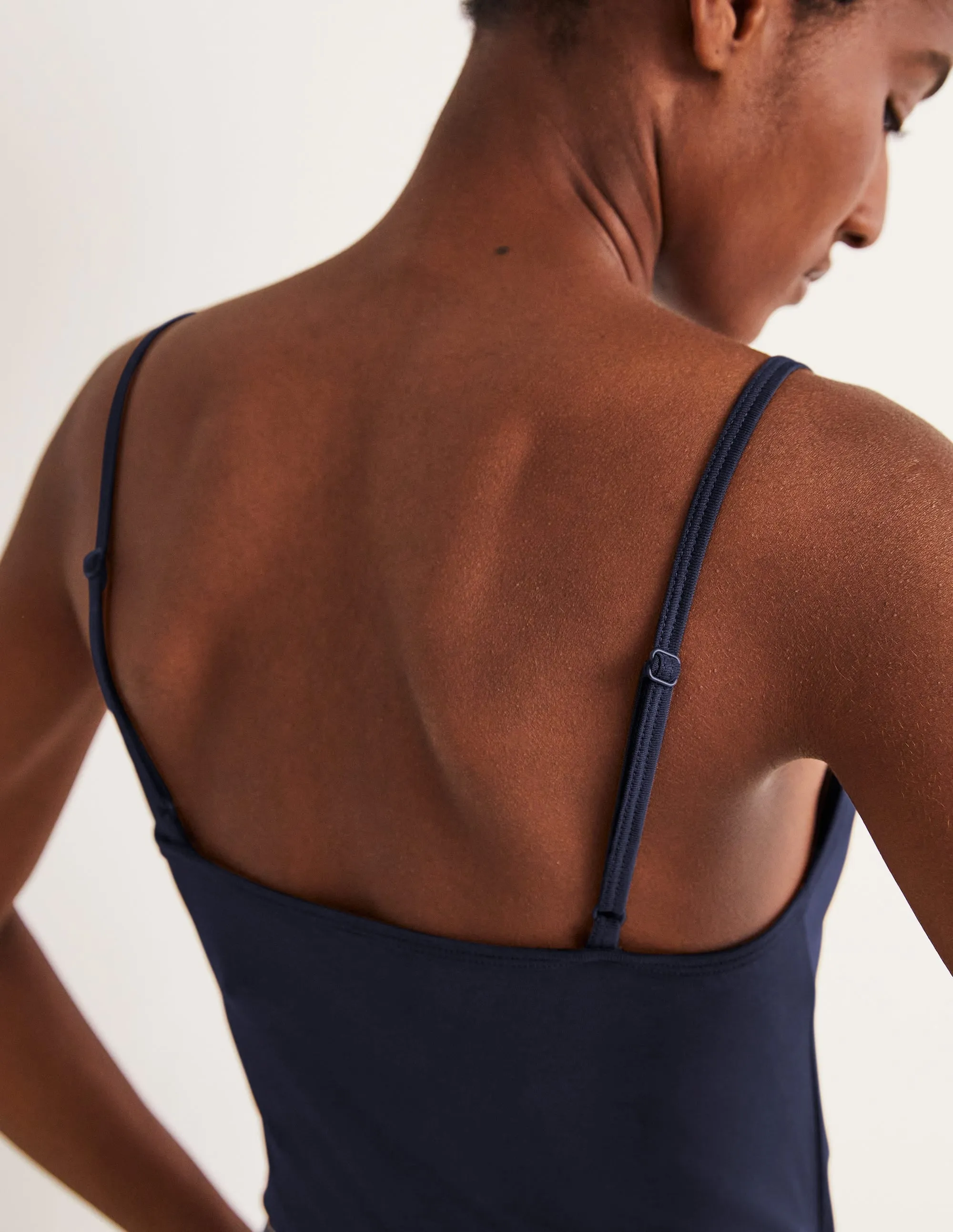 Plain Cami Top-Navy Zero Waste Cut Pattern LayeredCuff