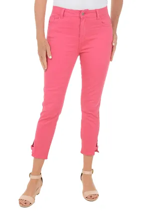 Snap Button Hem Denim Twill Crop Pant NoiseReducingFabric Stay Fresh