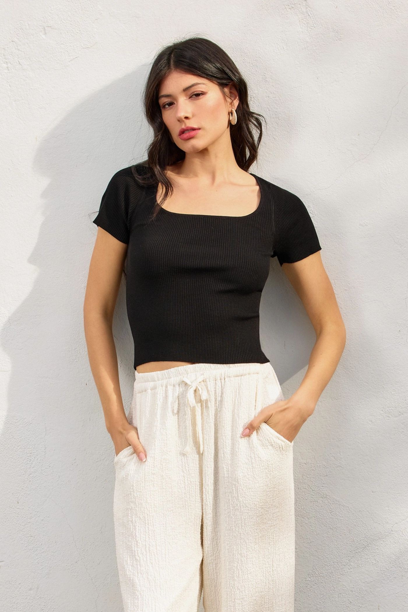 SERENA SQUARE NECK TOP SnagFreeKnit Hypoallergenic Lining