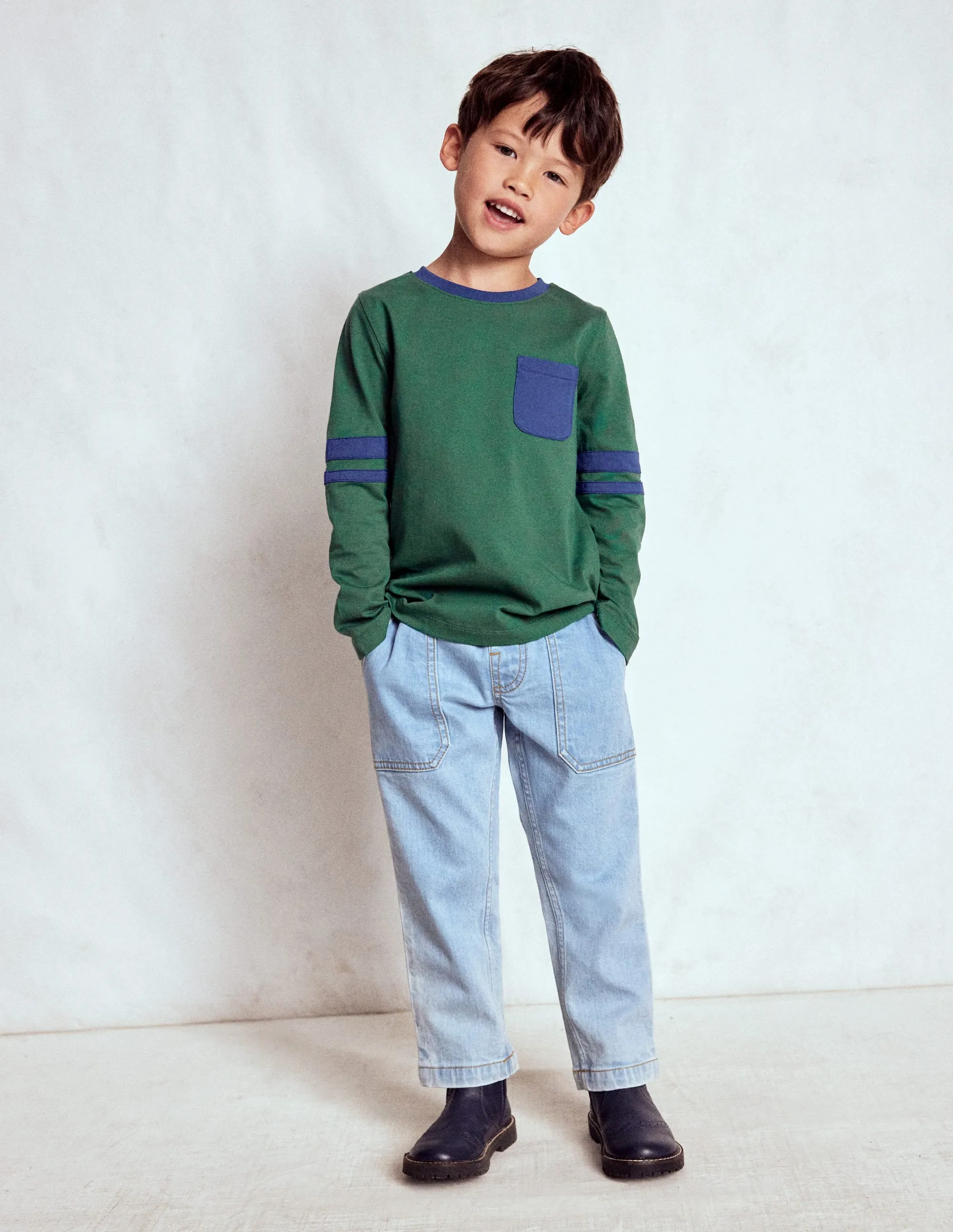 Colour Block T-shirt-Smoke Pine/ Starboard Blue Hidden Ventilation Zones