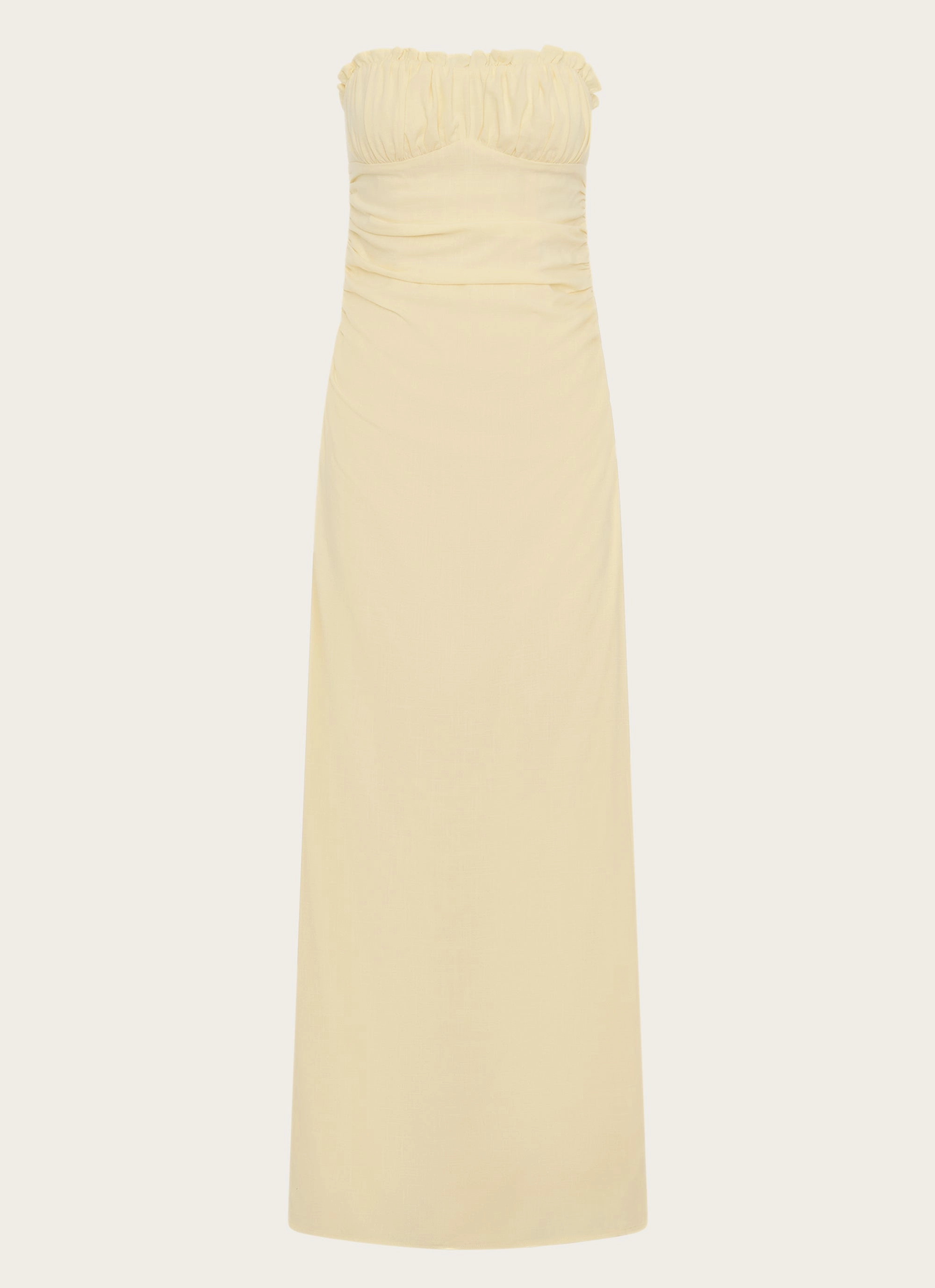 Xena Gathered Maxi Dress - Yellow