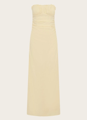 Xena Gathered Maxi Dress - Yellow