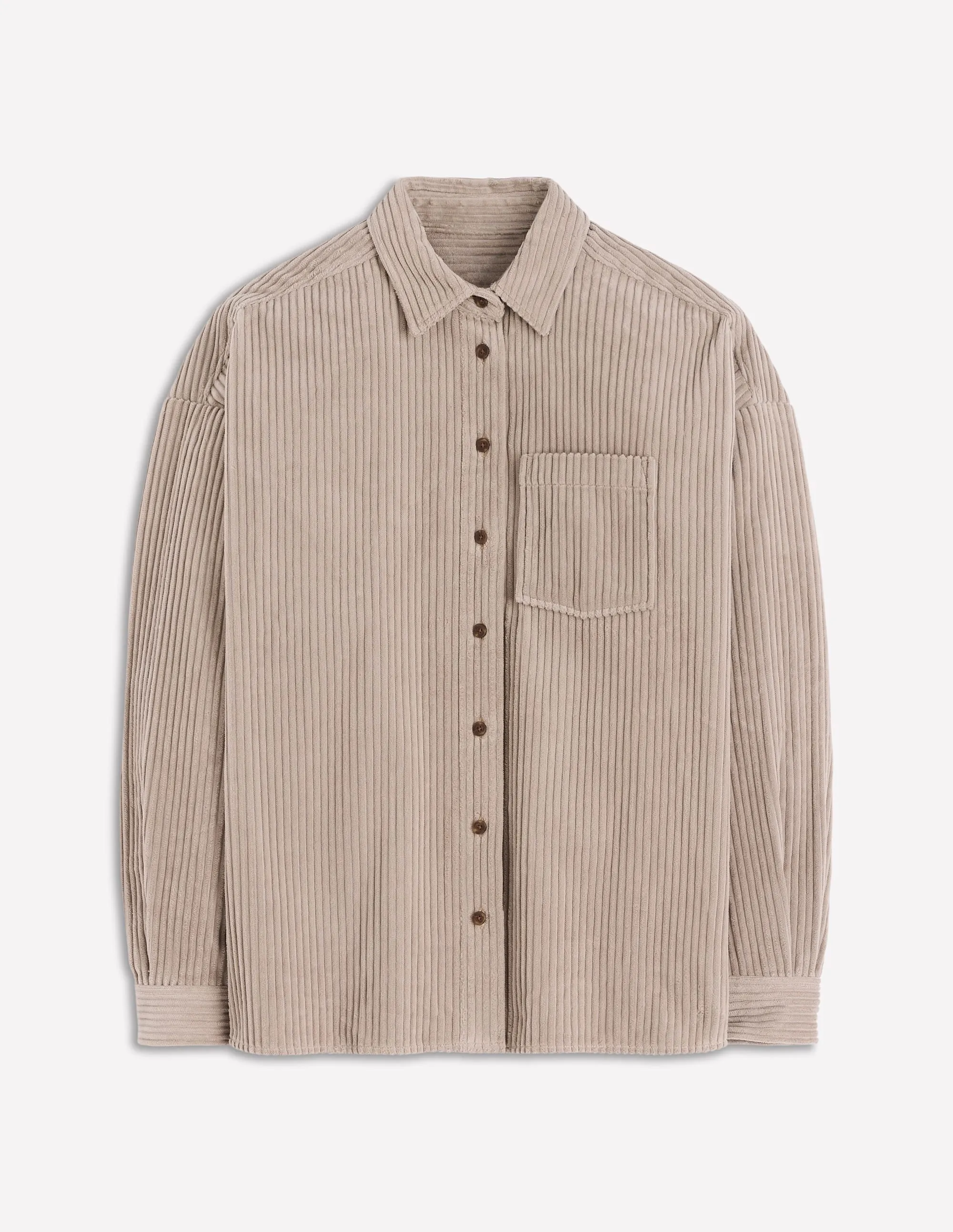 Cord Overshirt-Nutmeg ContrastPlacket