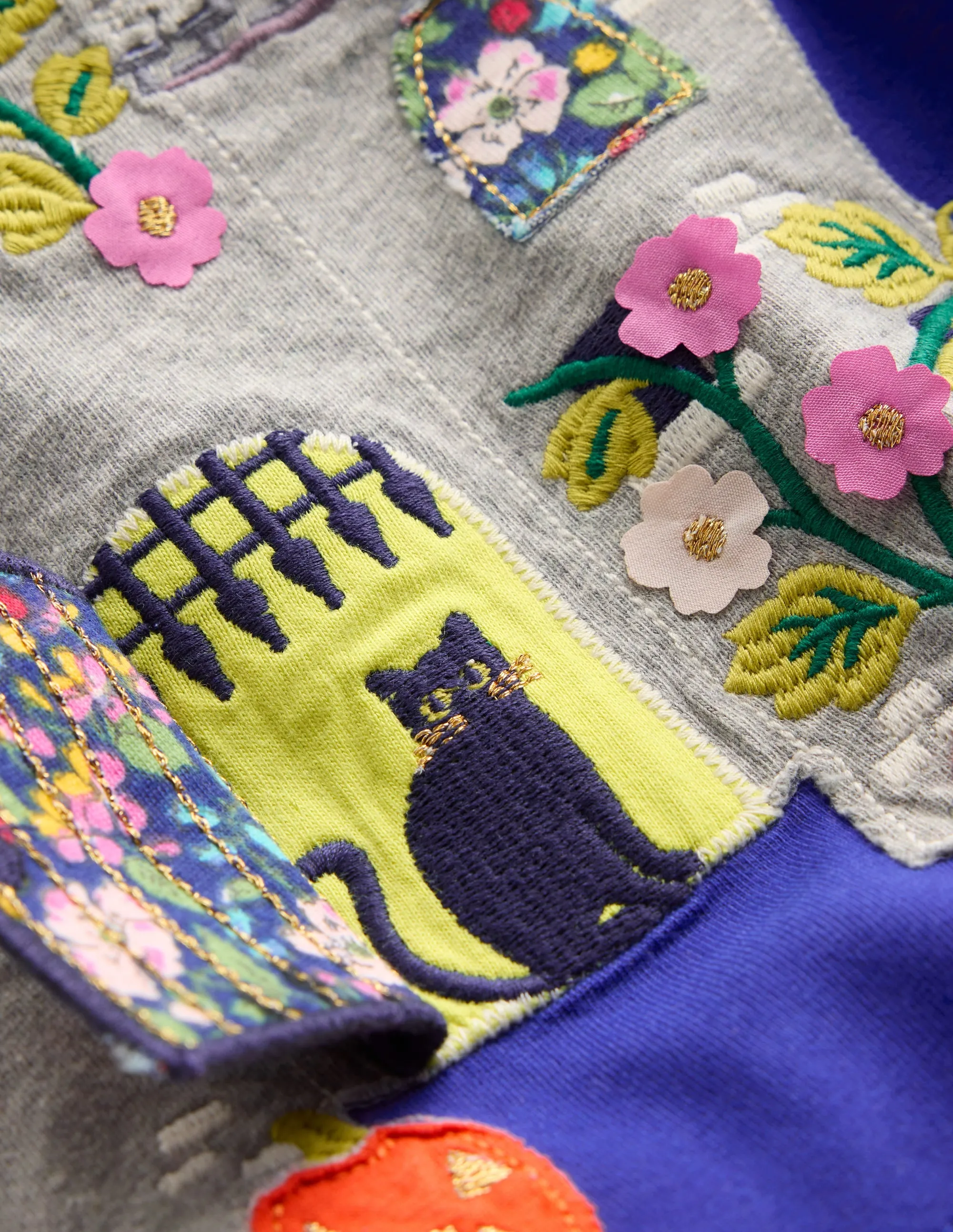 Long Sleeve LTF T-shirt-Sapphire Blue Haunted House Layered Sleeve