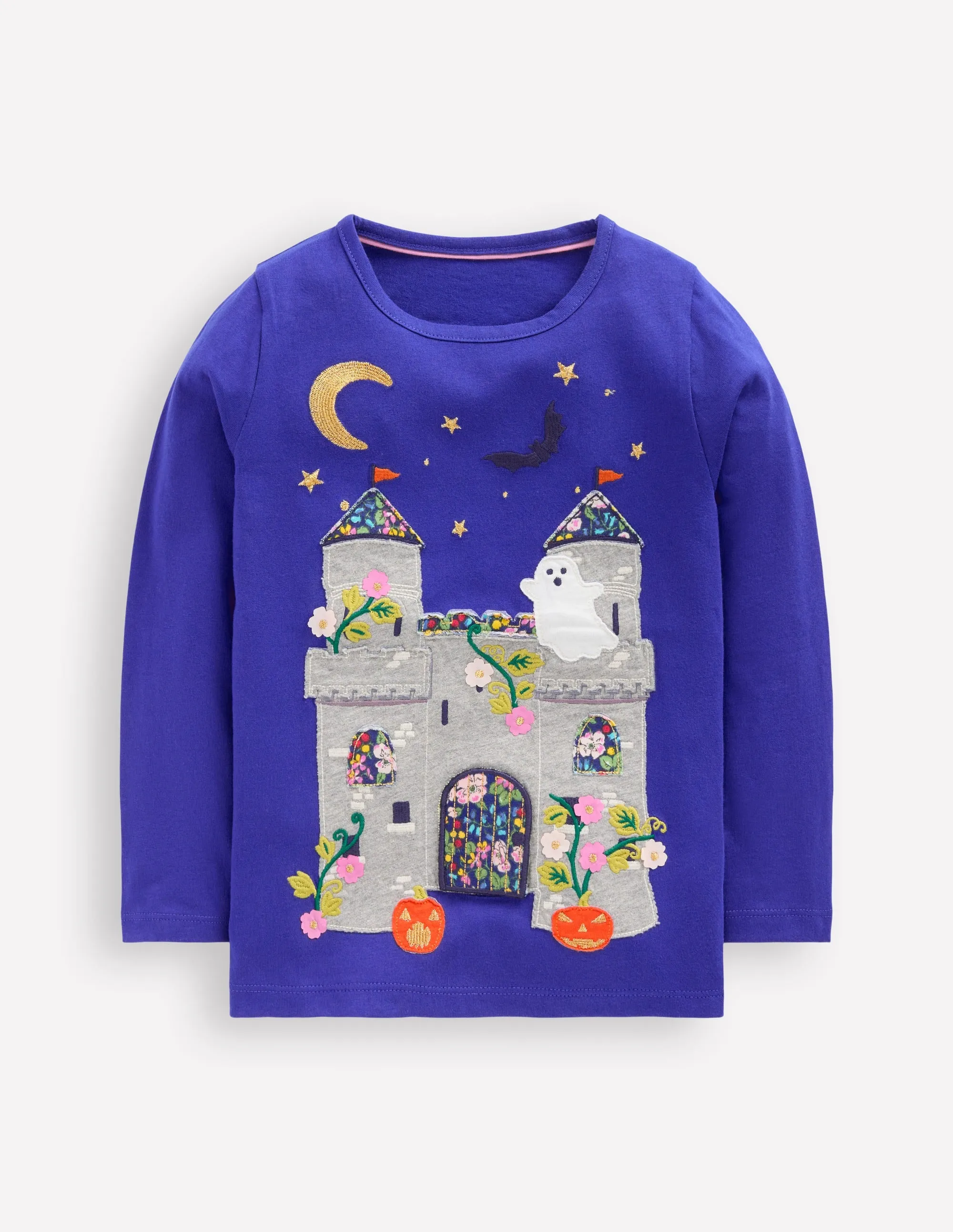 Sleek And Stylish Long Sleeve LTF T-shirt-Sapphire Blue Haunted House