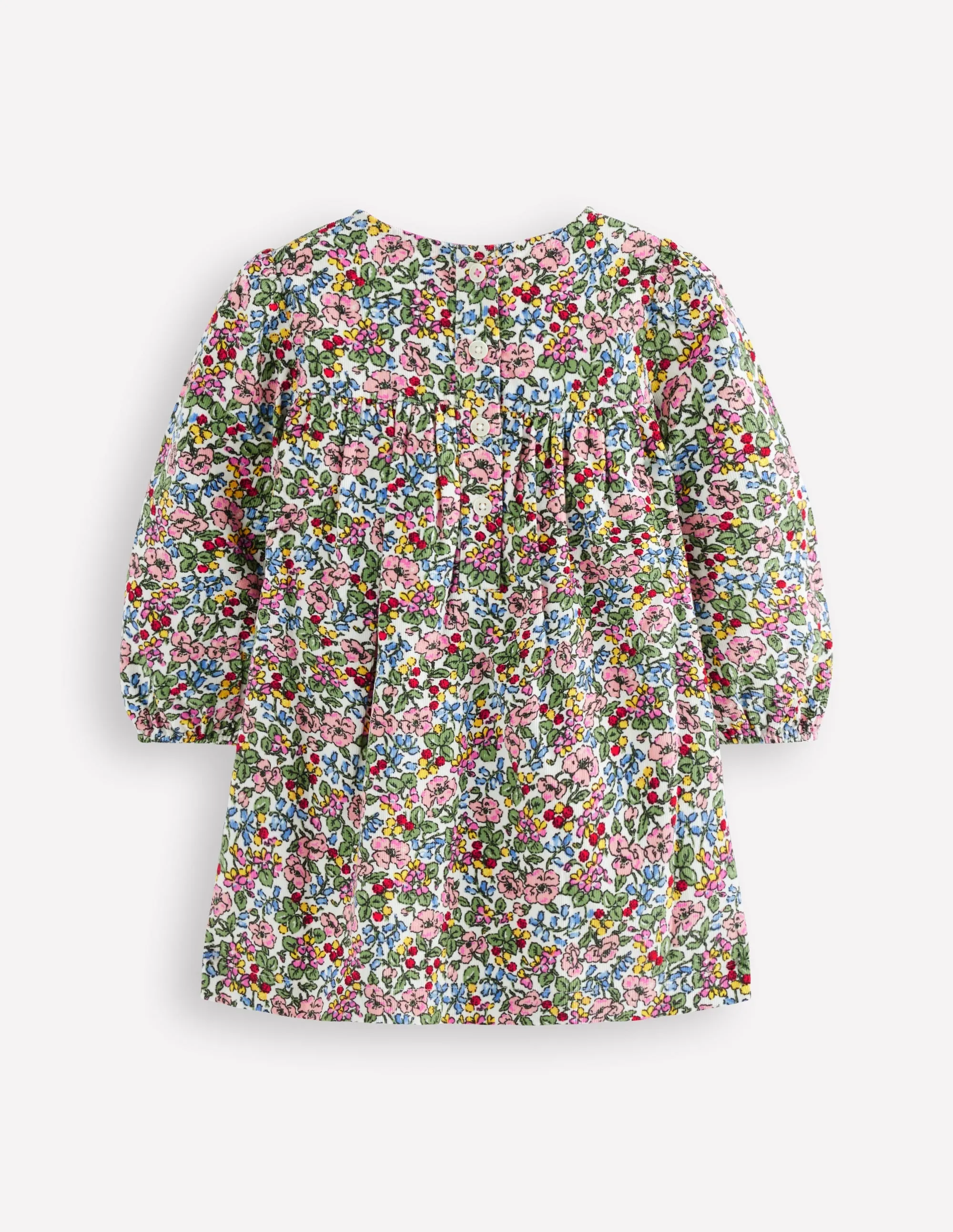 Yoke Detail Woven Dress-Coconut Berry Floral Comfy and Relaxed Casual Fit