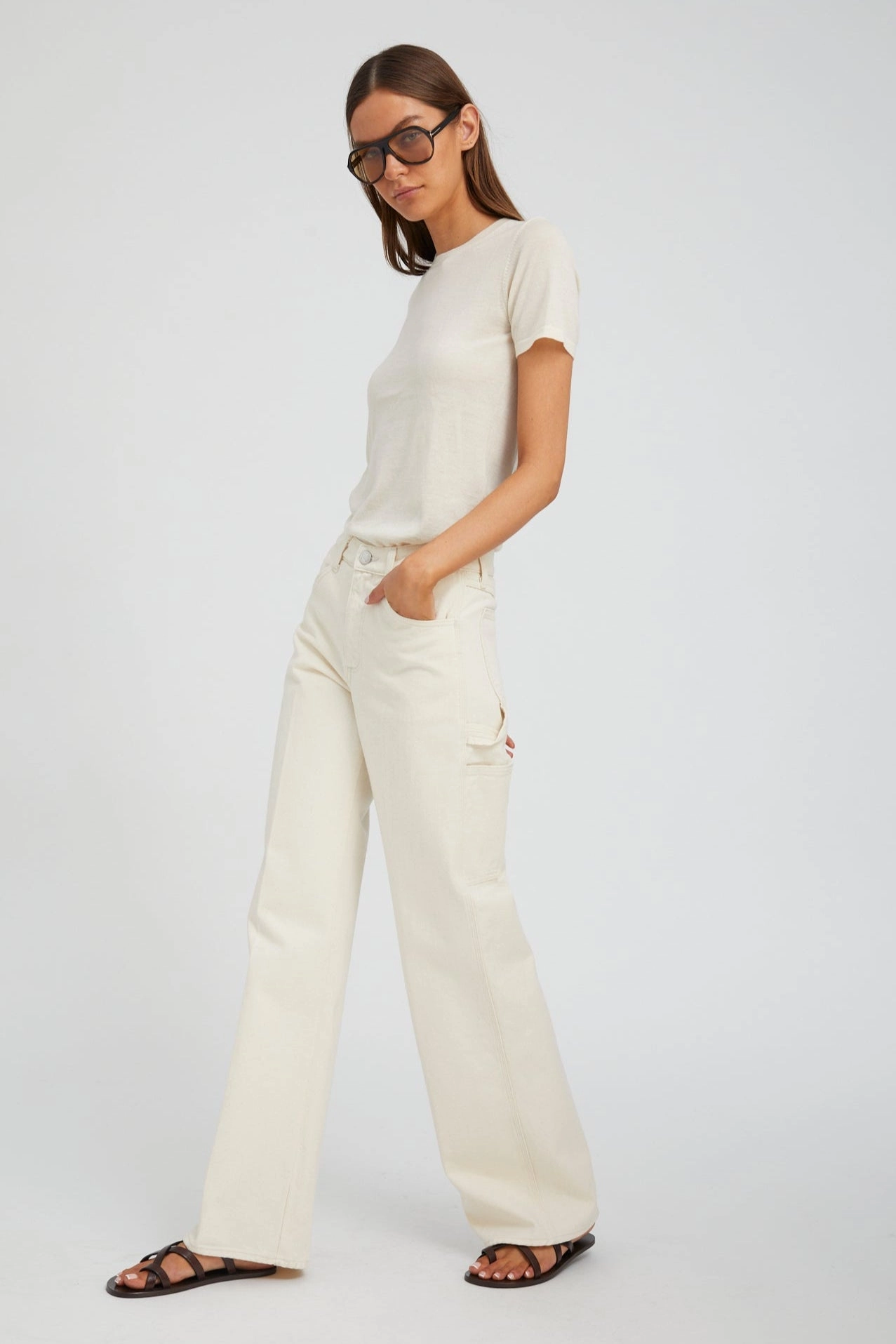 Yoko Carpenter Denim Cuffed hem
