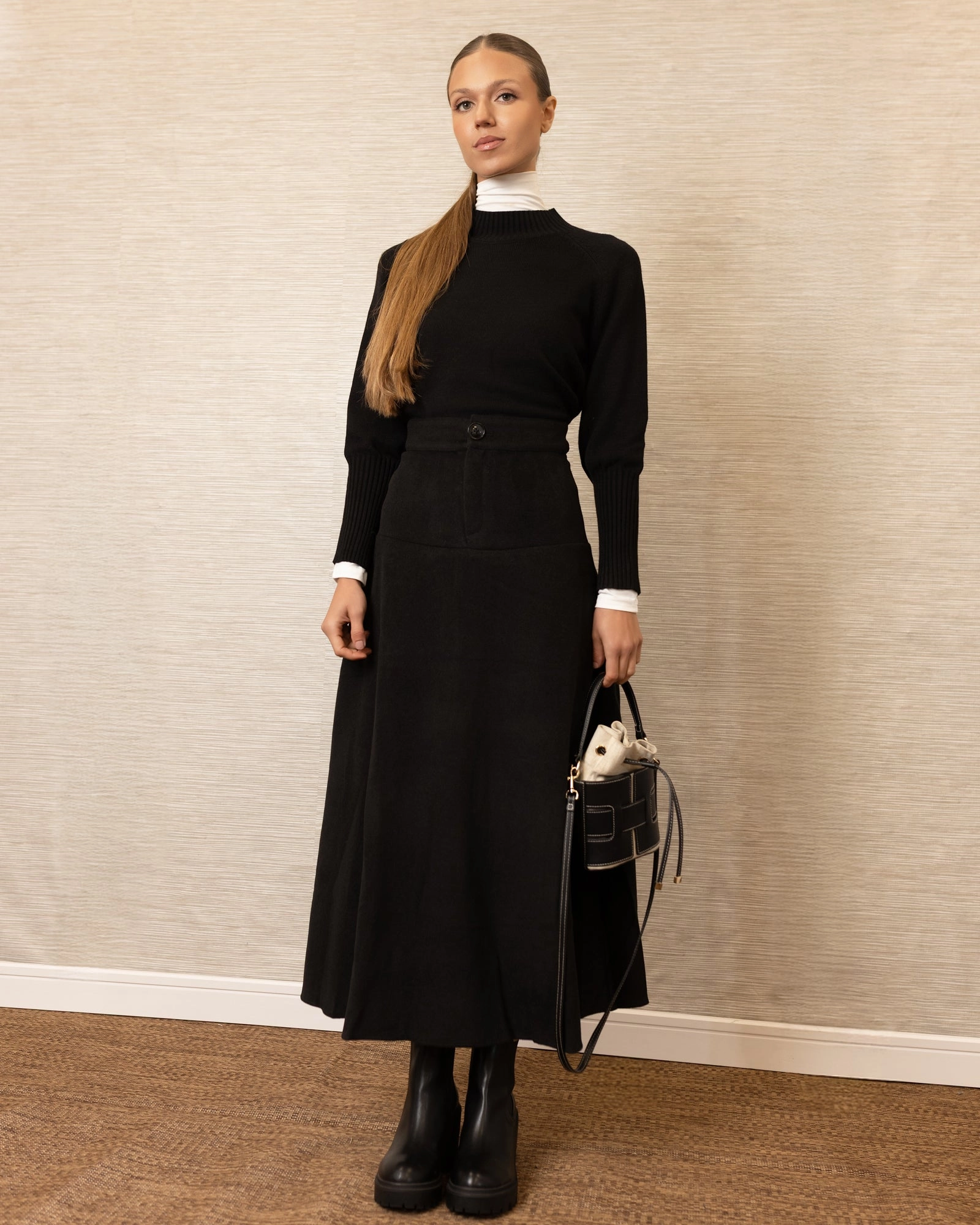 Full Circle Polished Cut Yves Aline Maxi | Black