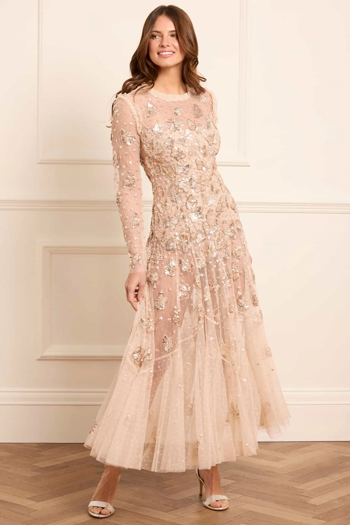 Papillon Sheer Ankle Gown Easy-to-style casual dress Smooth Line