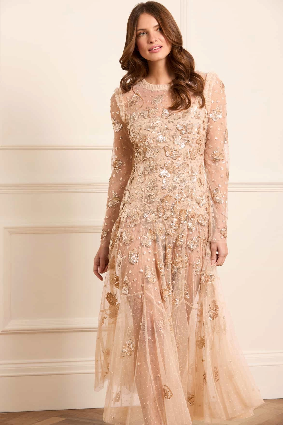 Papillon Sheer Ankle Gown Sharp Motion Office Classic