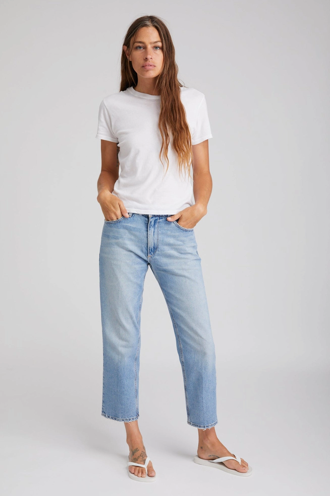 Reversible Layering Tech Victoria Cropped Straight Leg Denim