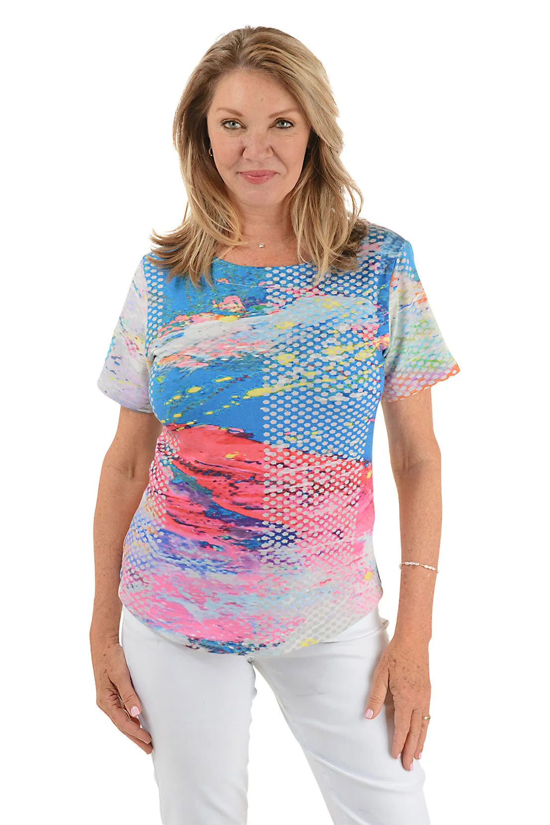 FourWayStretchFabric SnagResistant Zoey Curved Hem Tee