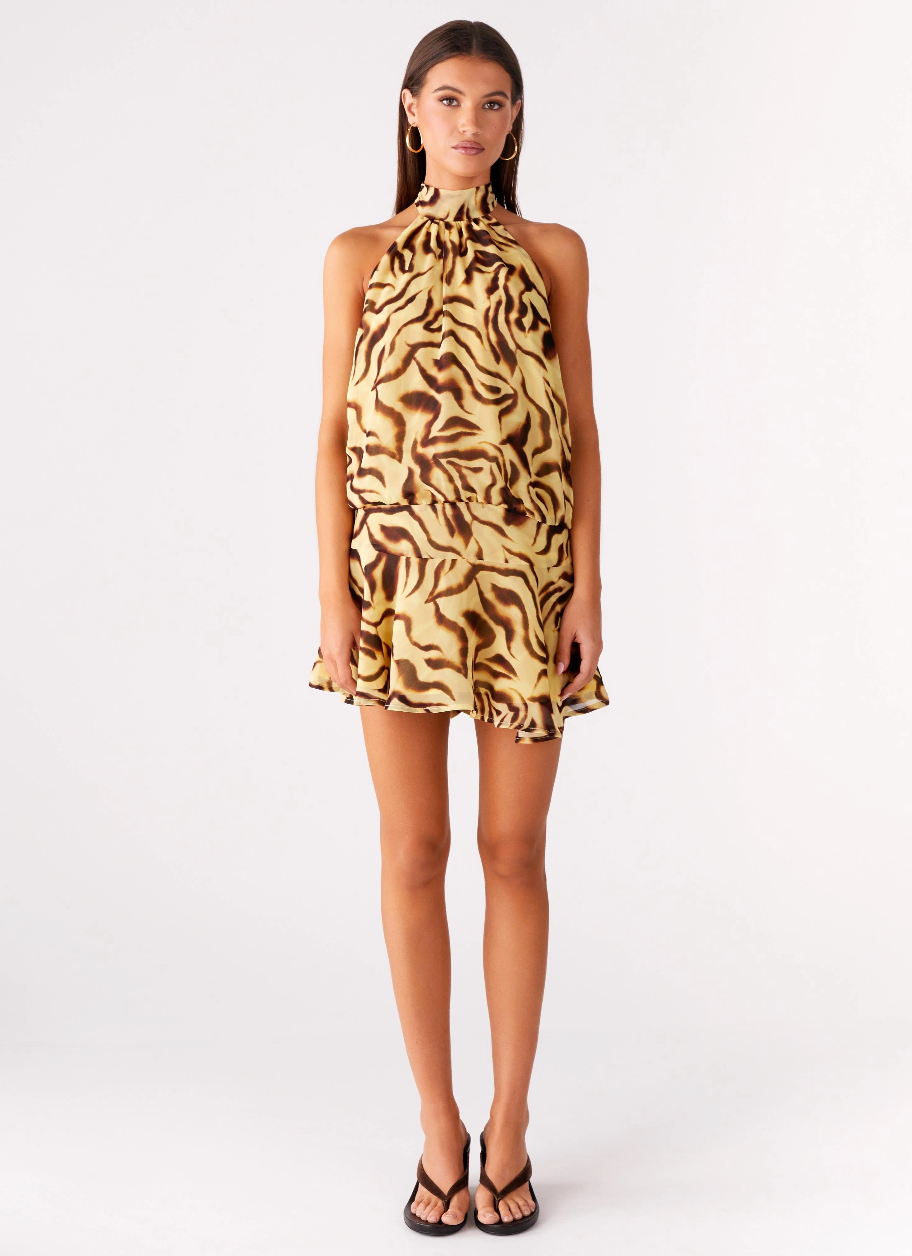 Zulla Backless Mini Dress - Laguna Print